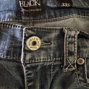 Buckle Black Bootcut Jeans - charcoal men’s buckle black jeans size 33s